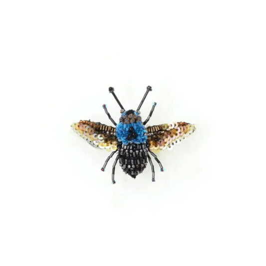 Blue Carpenter Bee Brooch Pin Accessories Trovelore   