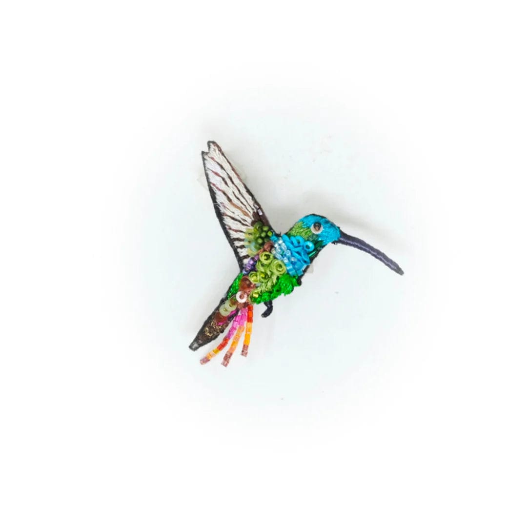 Emerald Chin Hummingbird Brooch Pin Accessories Trovelore