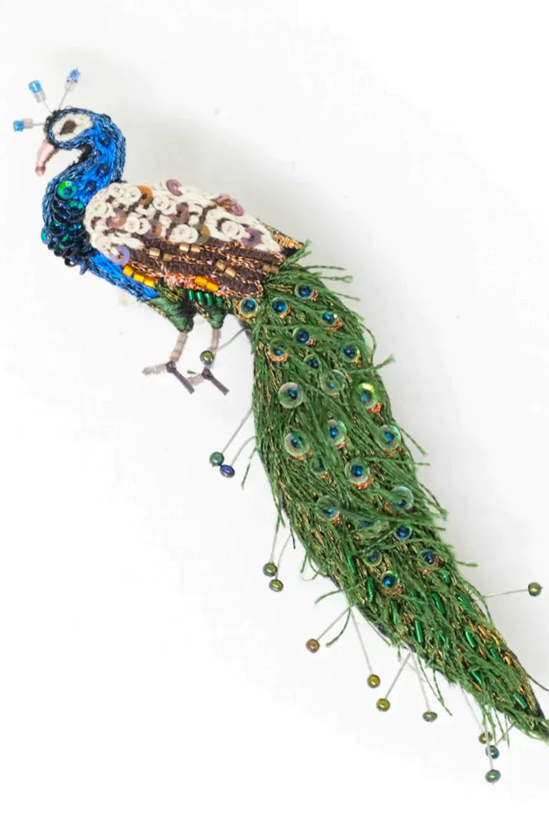 Jeweled Peacock Brooch Pin Accessories Trovelore
