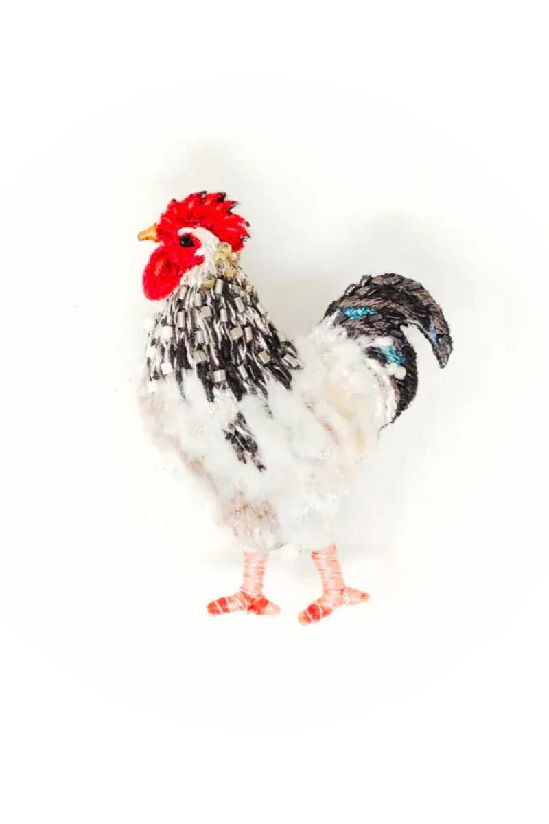 Light Sussex Chicken Brooch Pin Accessories Trovelore