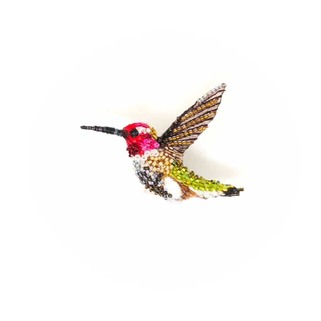 Sparkling Hummingbird Brooch Pin Accessories Trovelore   