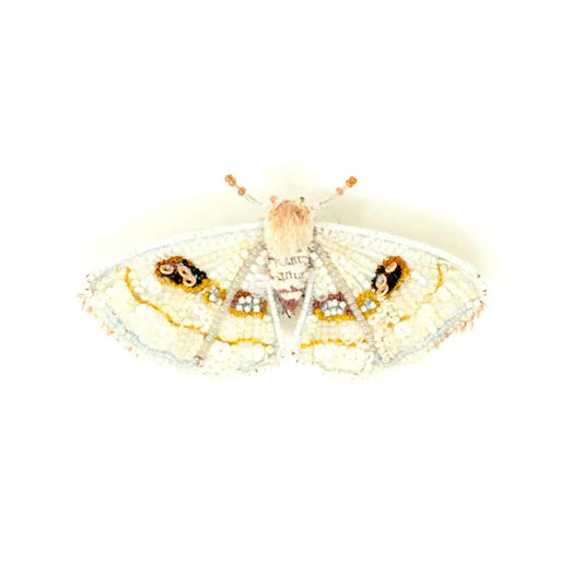 White Spring Moth Brooch Pin Accessories Trovelore