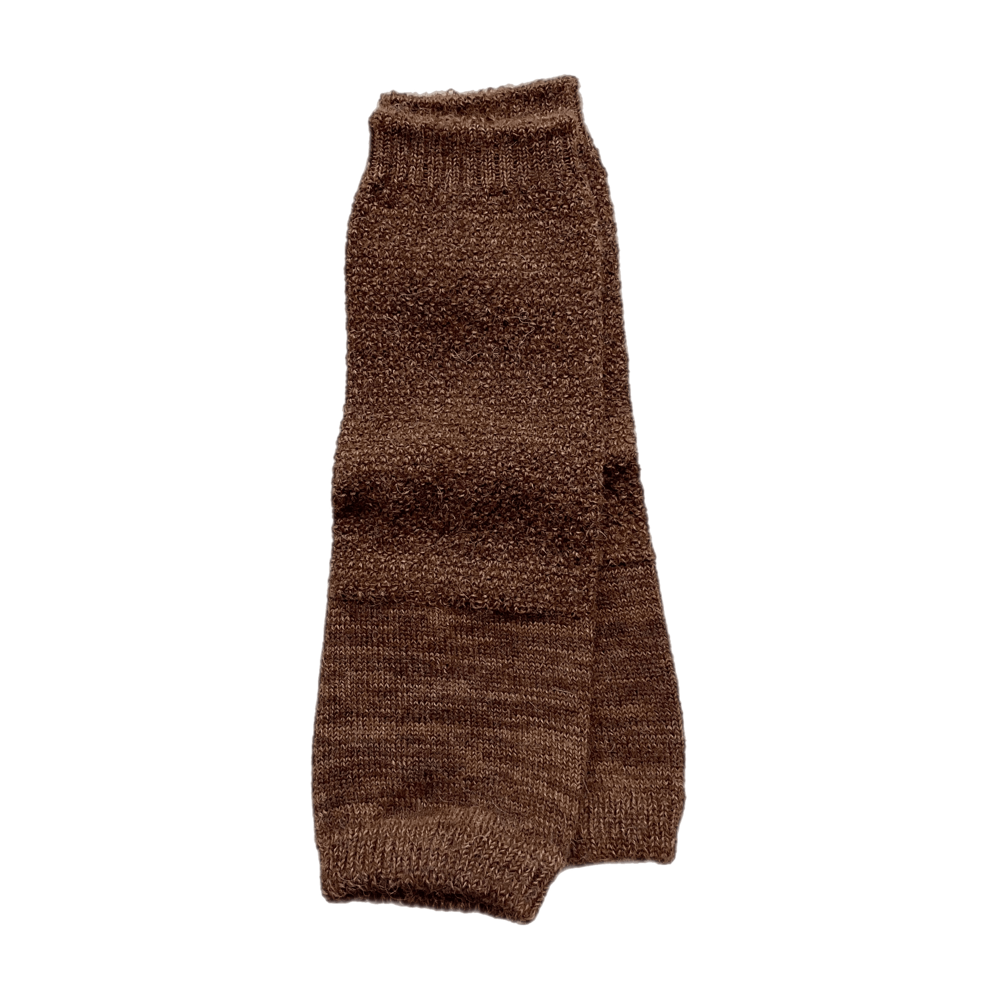 Alpaca Moss Stitch Warmer Socks Yahae Brown  