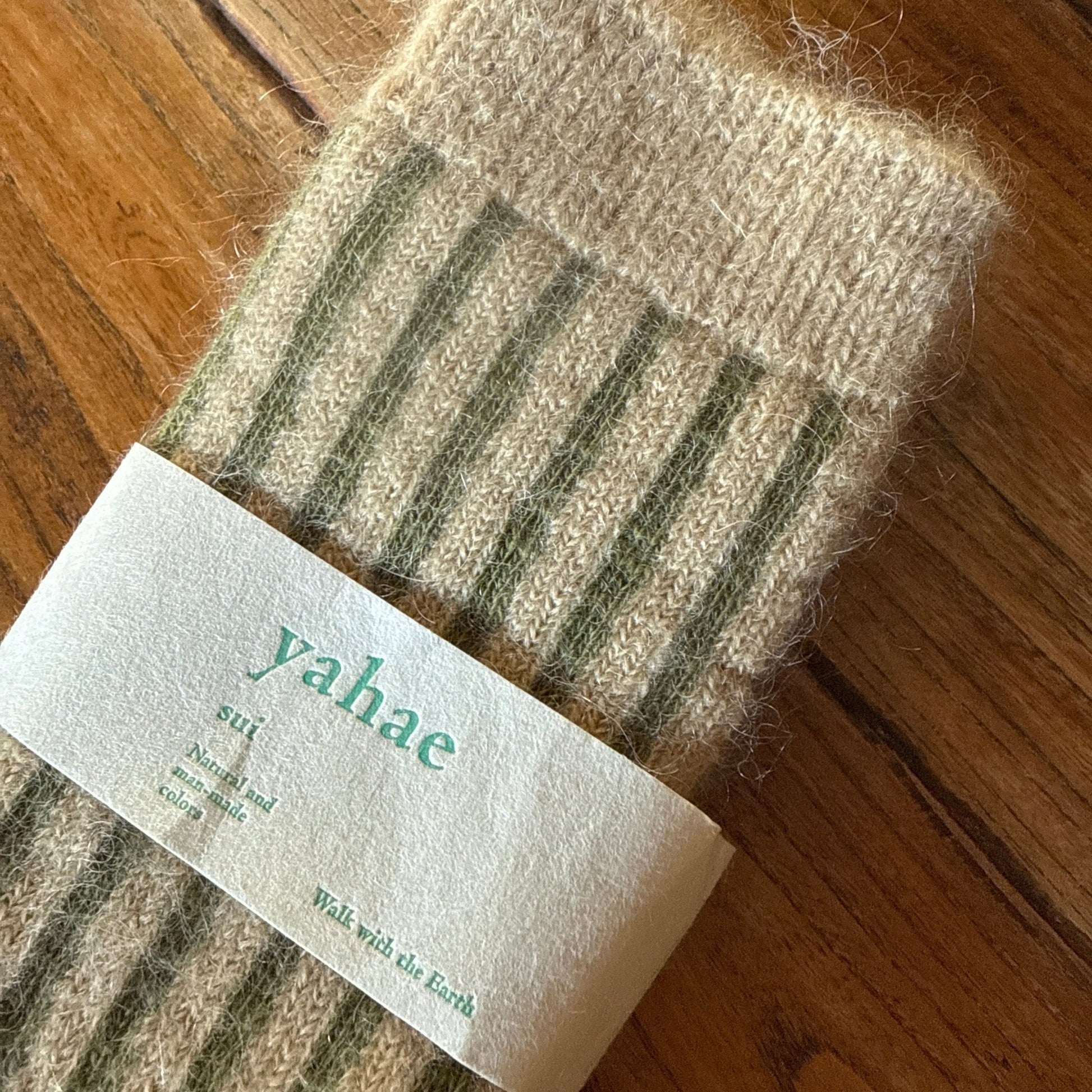 Organic Cotton Mohair Stripe Socks Socks Yahae   